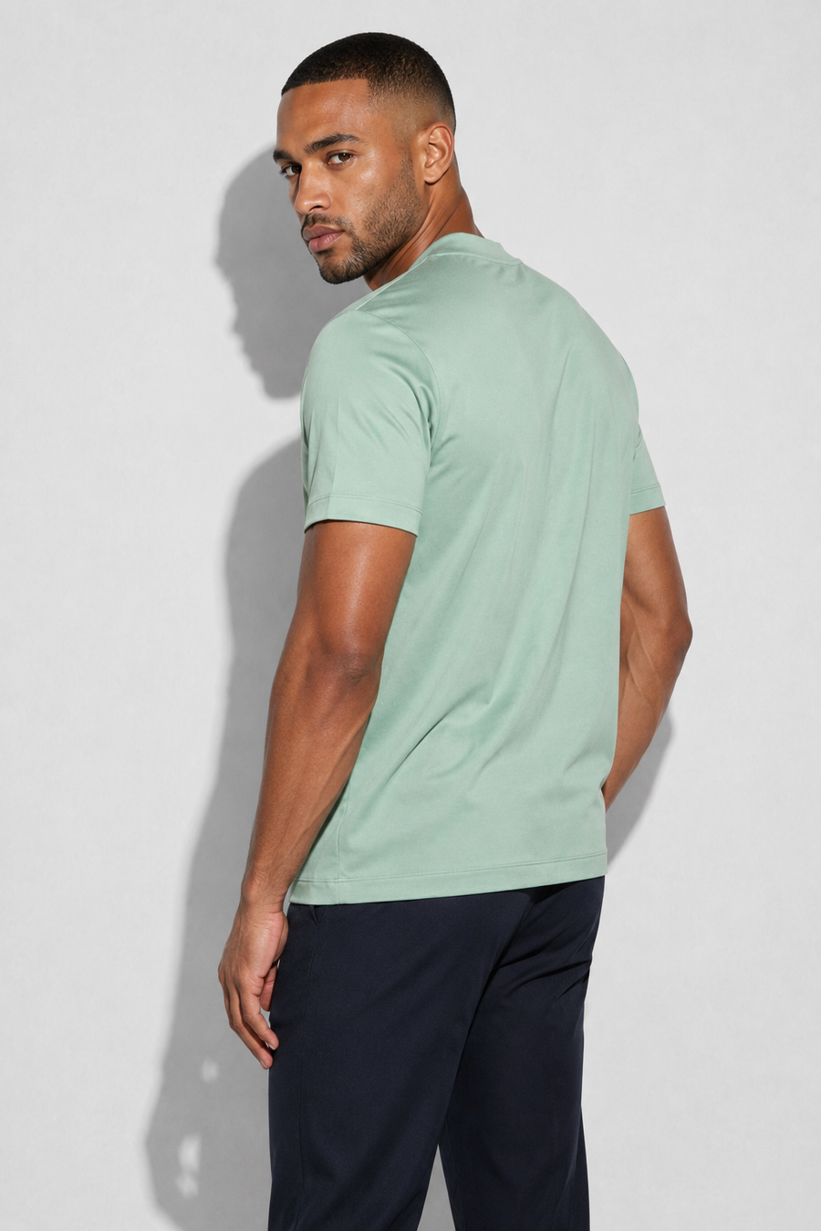 T-shirt mercerisé · Vert clair — Vue 4