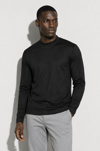 Mercerized long-sleeve T-shirt · Black