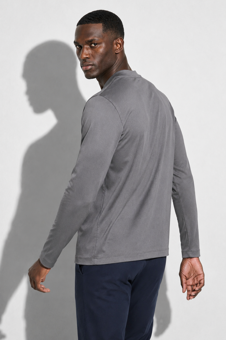 Merzerisiertes Langarm-T-Shirt · Grau — Ansicht 4