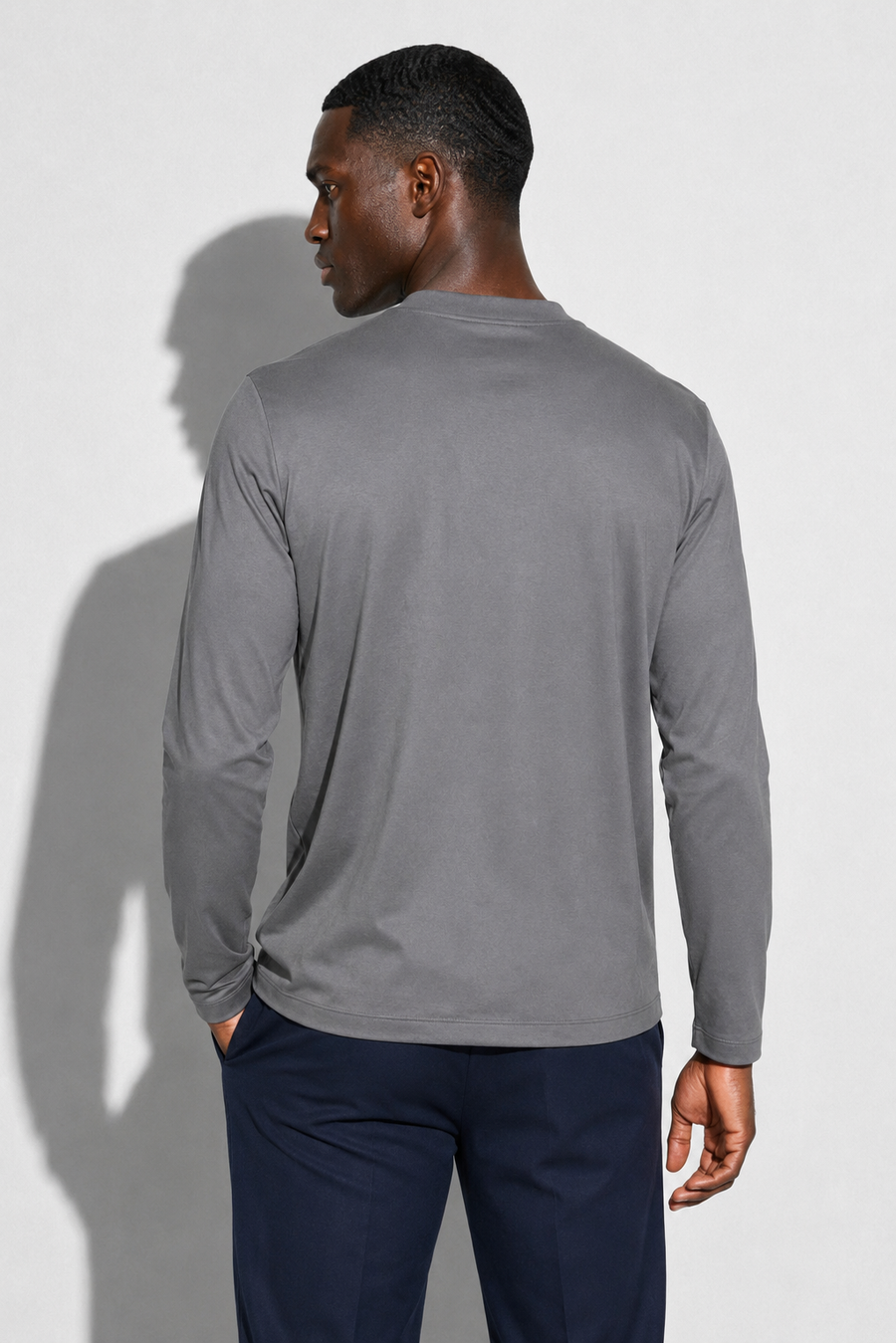 Merzerisiertes Langarm-T-Shirt · Grau — Ansicht 5