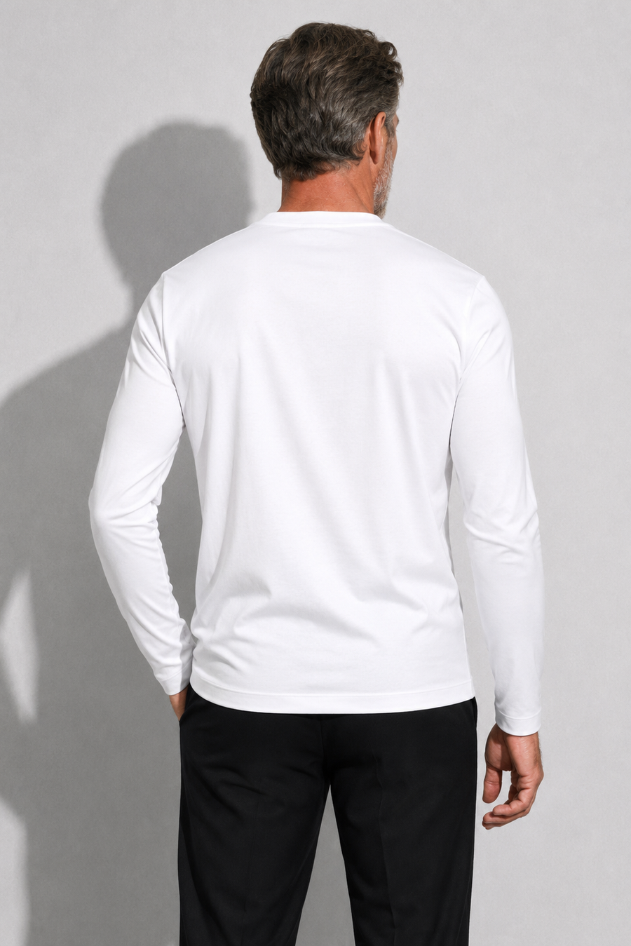 Merzerisiertes Langarm-T-Shirt · Weiß — Ansicht 5