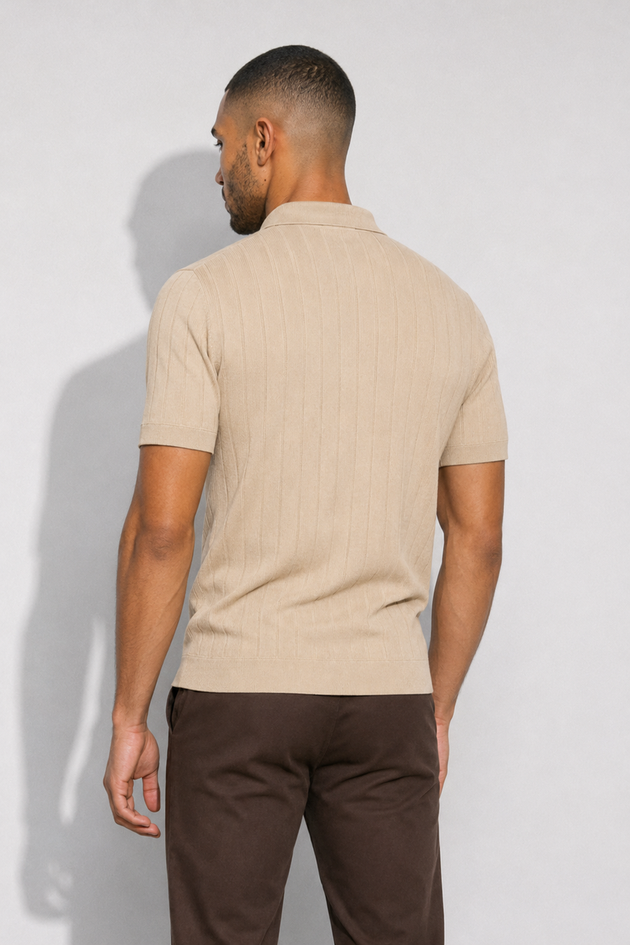 Polo canalé · Beige — Vista 5