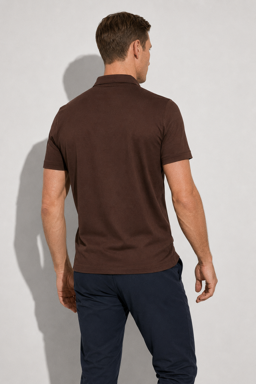Polo mercerisé · Marron — Vue 5