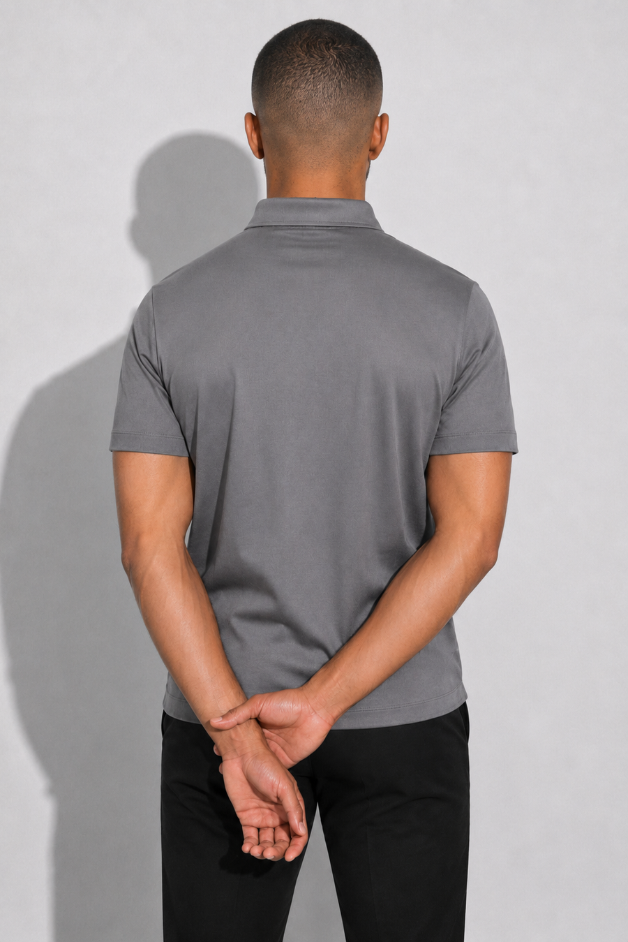 Mercerised Polo Shirt · Grey — View 5