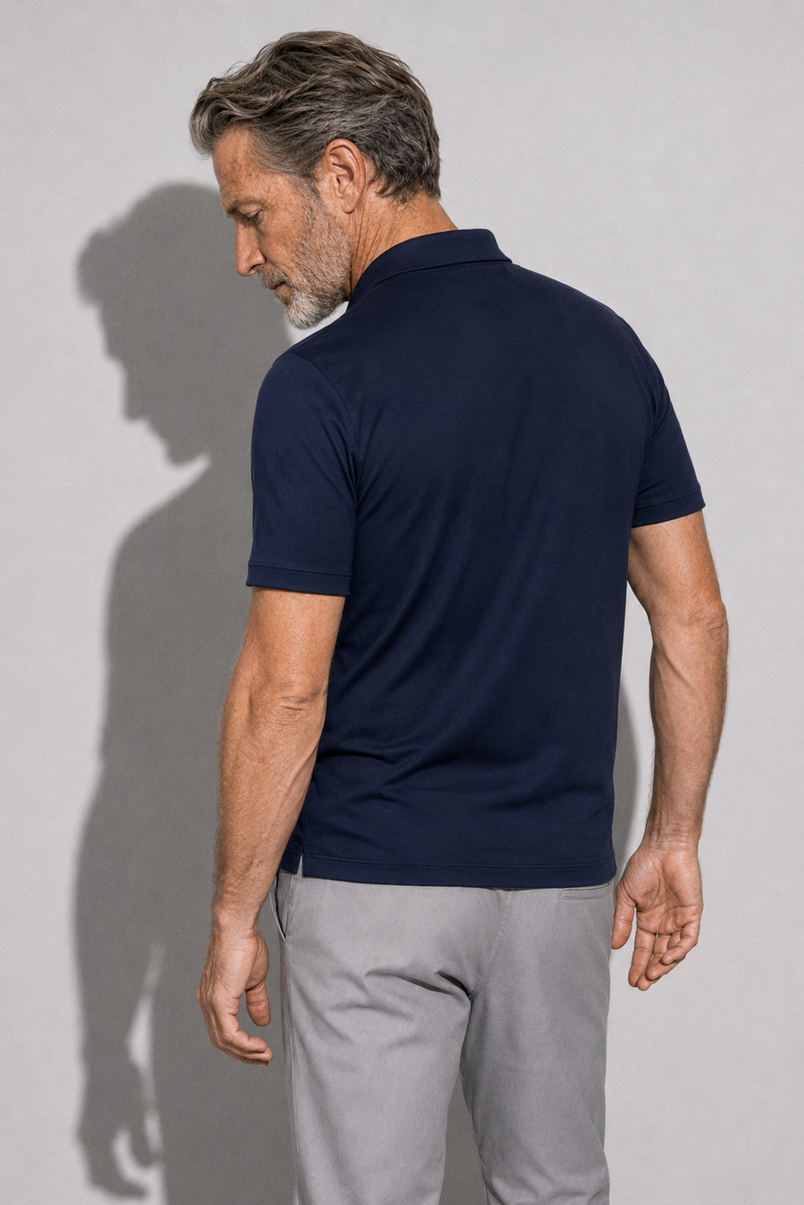 Polo mercerizzata · Blu navy — Vista 4