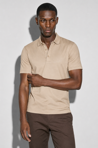 Mercerized polo shirt · Beige