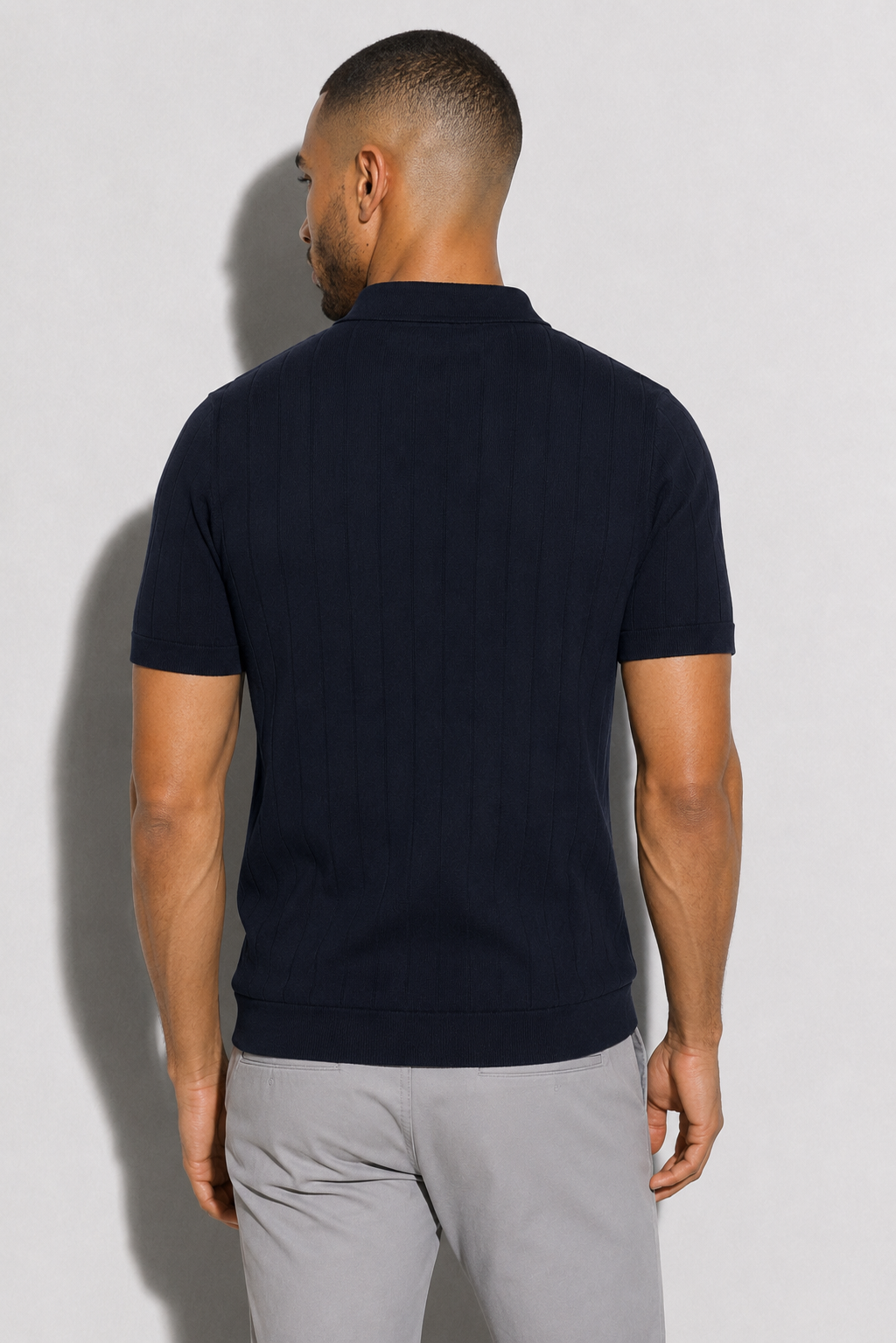 Polo côtelé · Marine