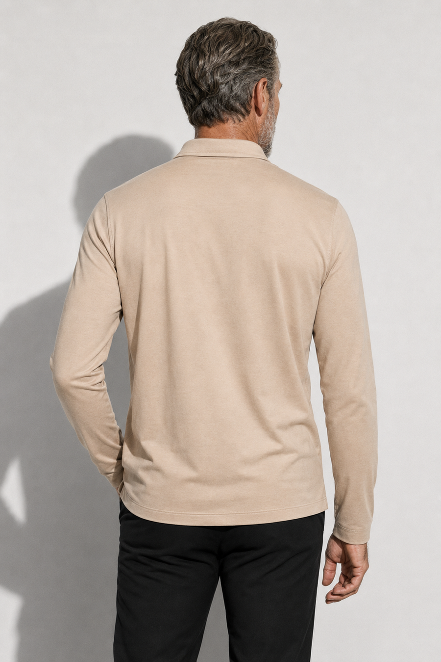 Polo mercerizzata a maniche lunghe · Beige — Vista 5
