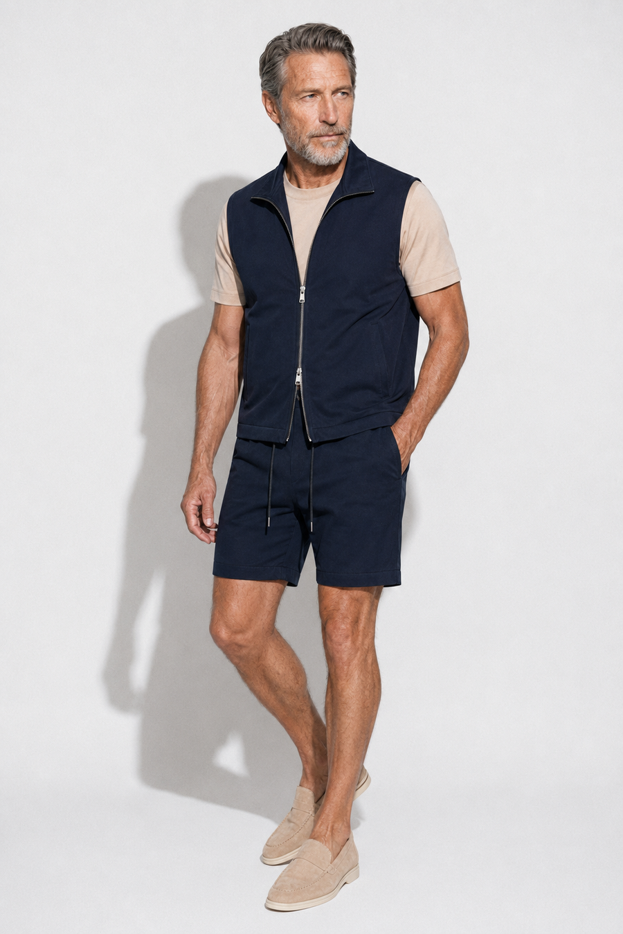 Completo Travel con shorts · Blu navy — Vista 3