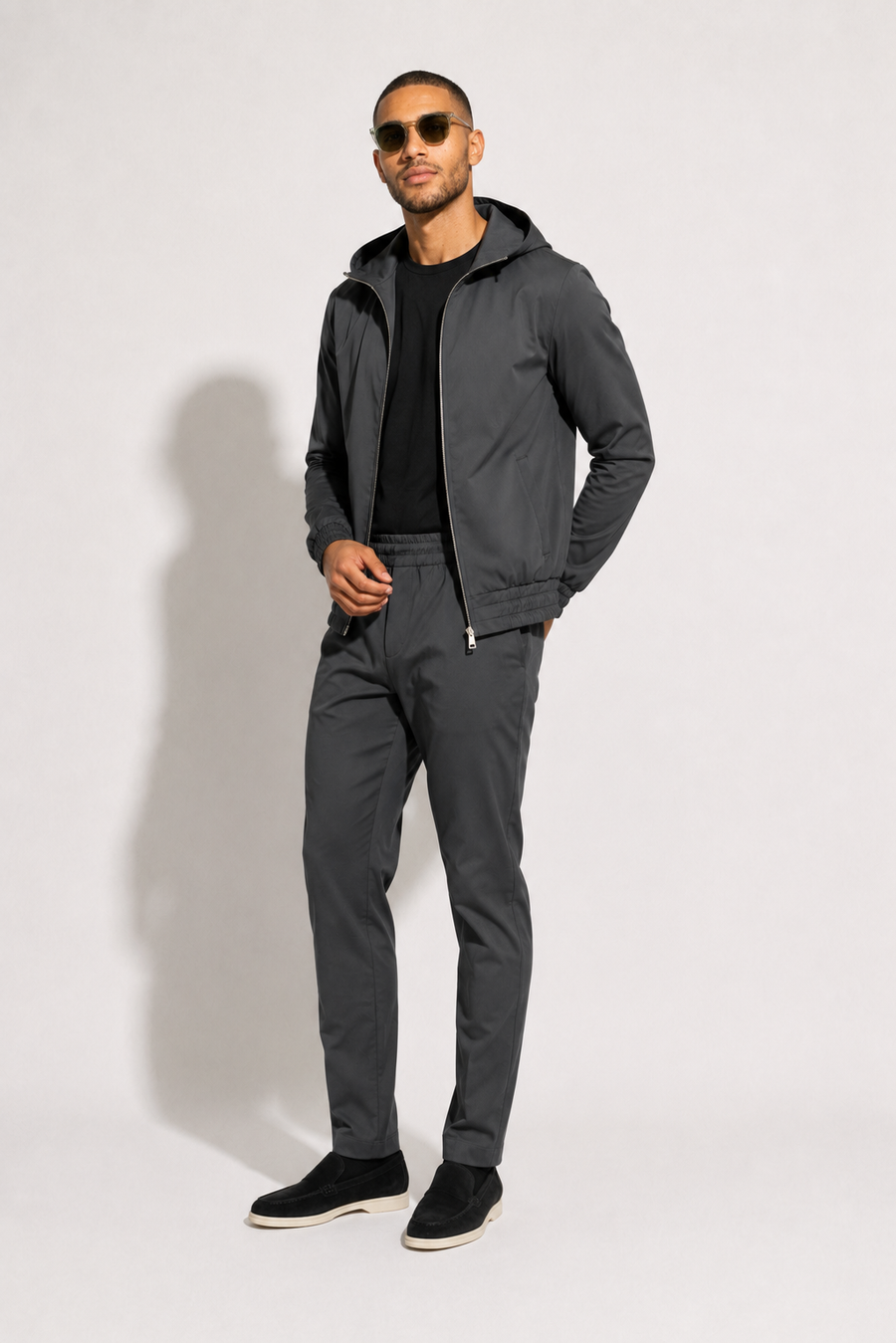 Hooded Travel set · Charcoal grey — View 3