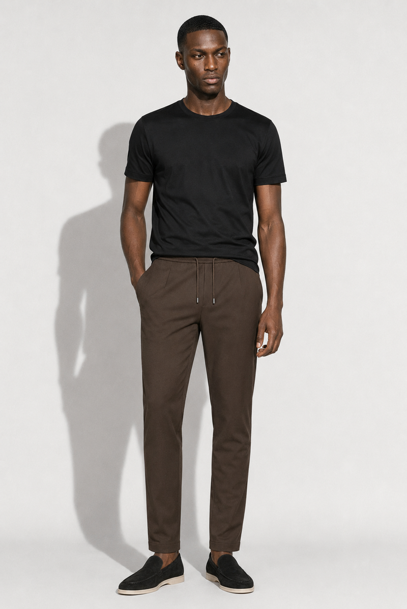 Smart stretch trousers · Brown