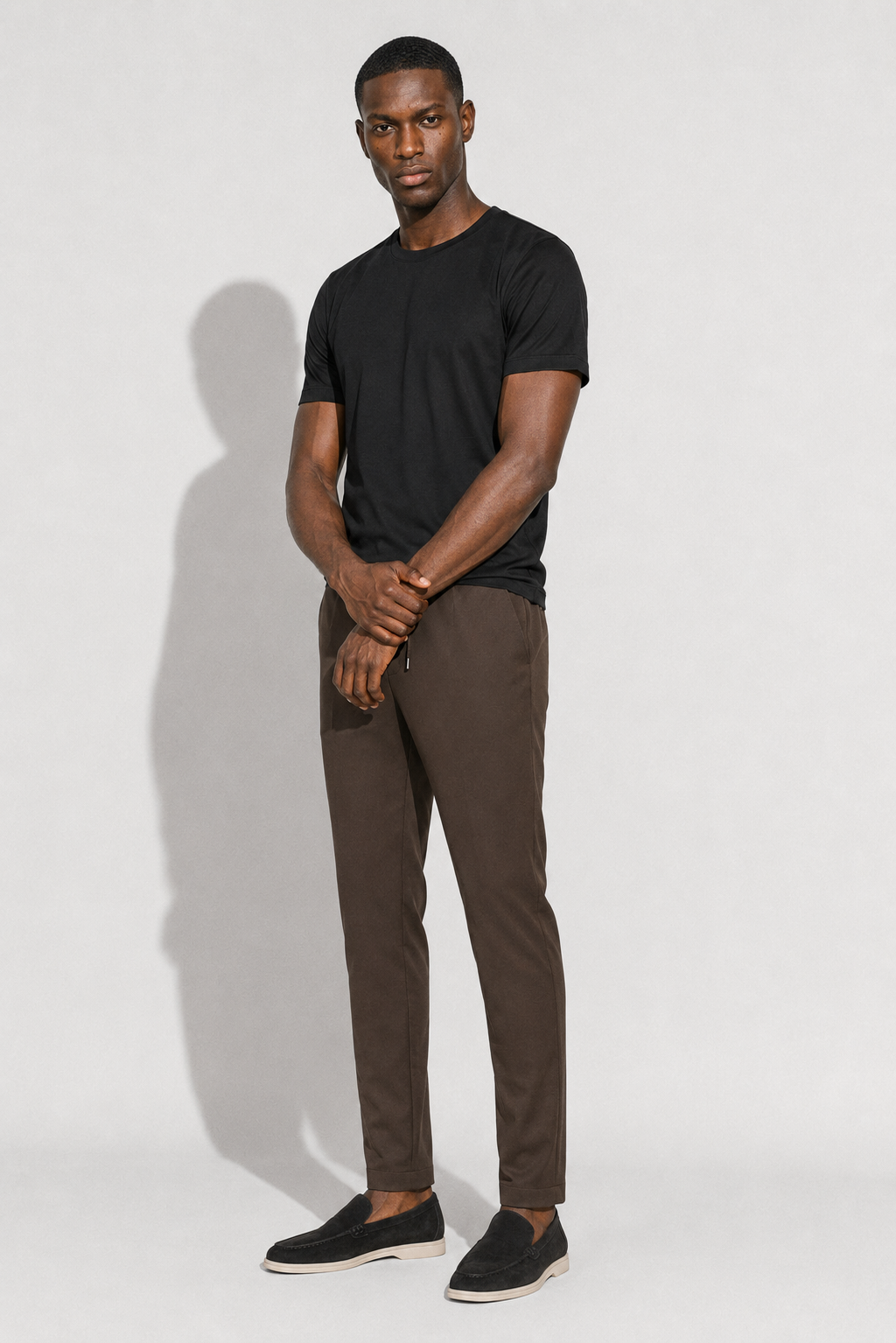 Pantalon smart stretch · Marron