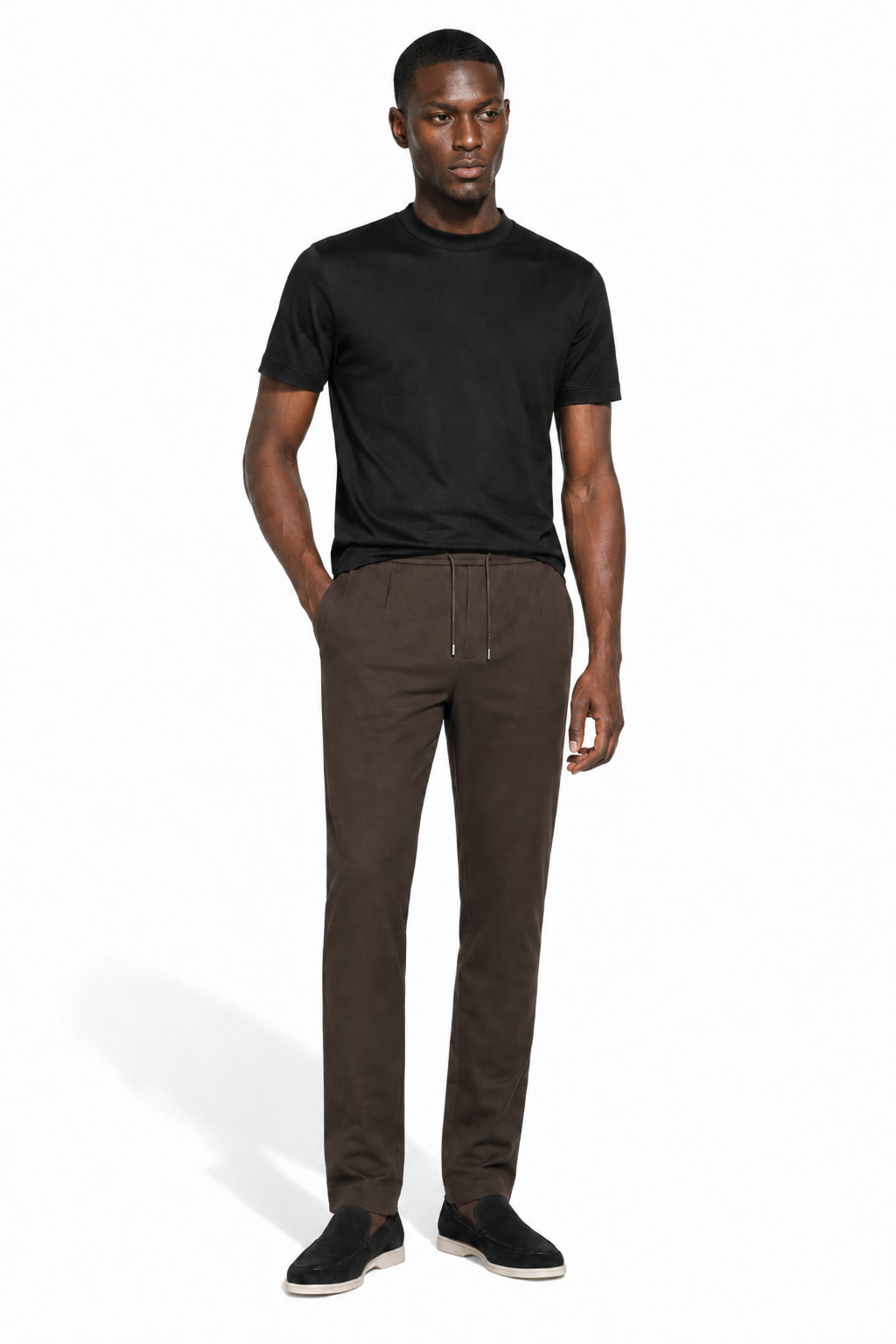 Pantalon smart stretch · Marron