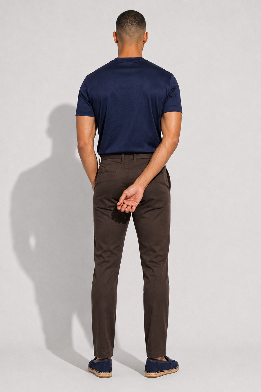 Stretch twill broek · Bruin — Weergave 5