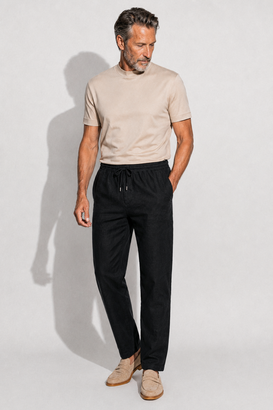 Pantalón de lino · Negro — Vista 2