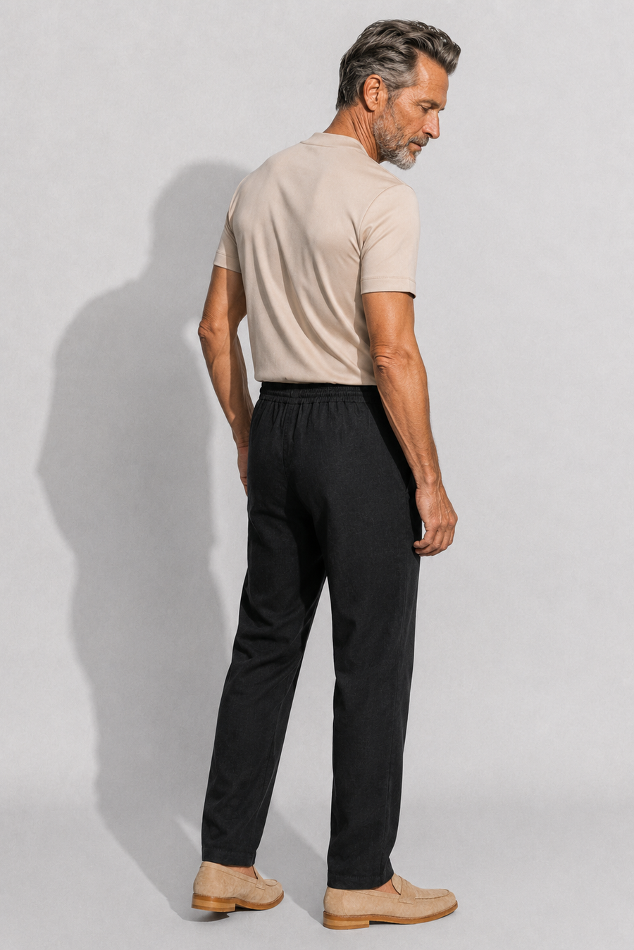Pantalón de lino · Negro — Vista 3