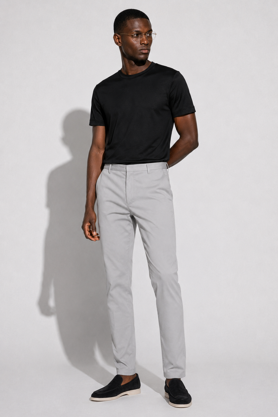 Stretch twill trousers · Grey — View 3