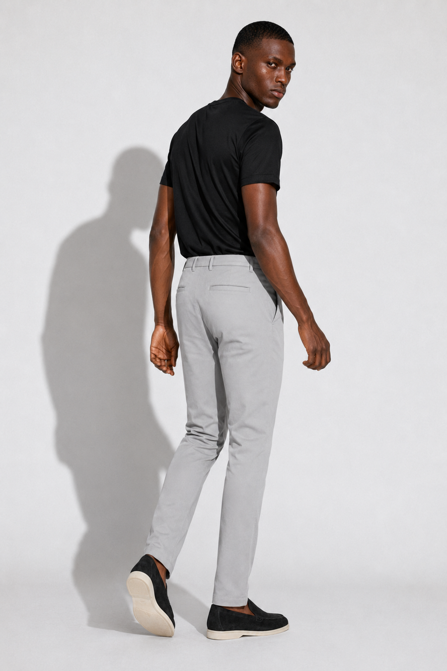 Stretch twill trousers · Grey — View 4