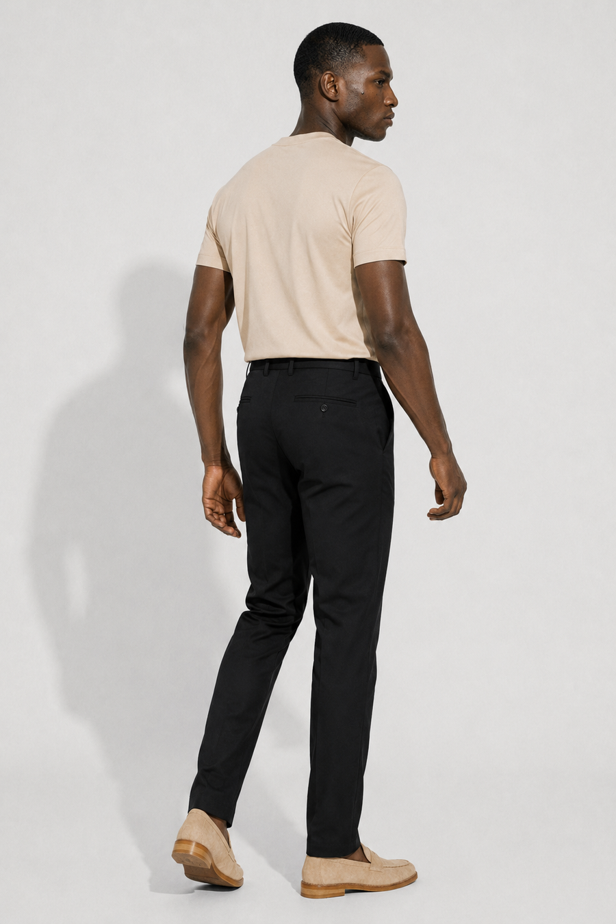 Pantalone in twill stretch · Nero — Vista 4