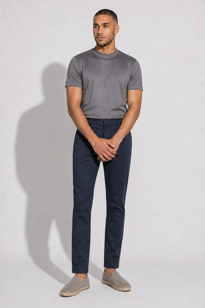Stretch twill trousers · Navy