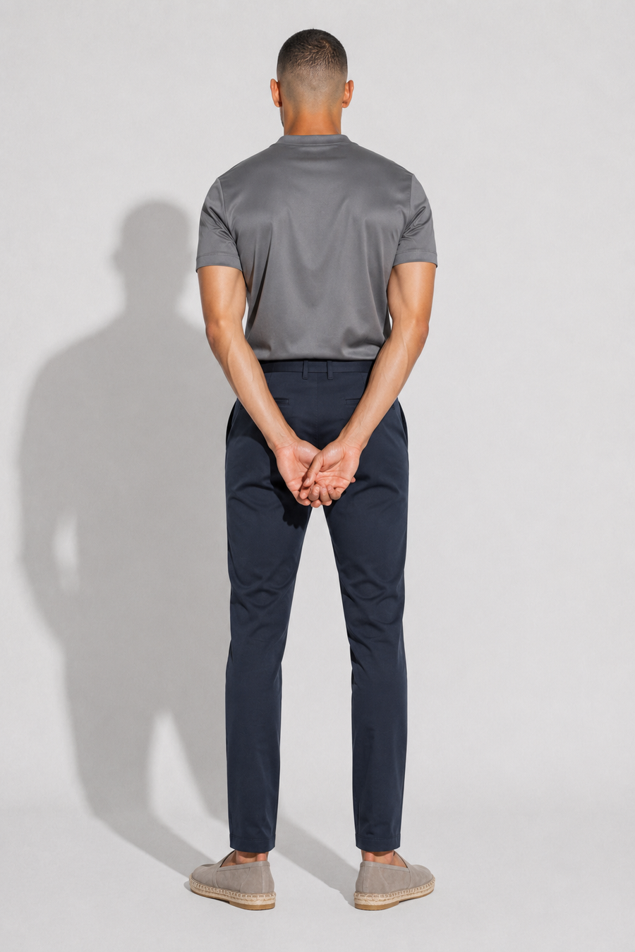 Spodnie twill stretch · Granatowy — Widok 5
