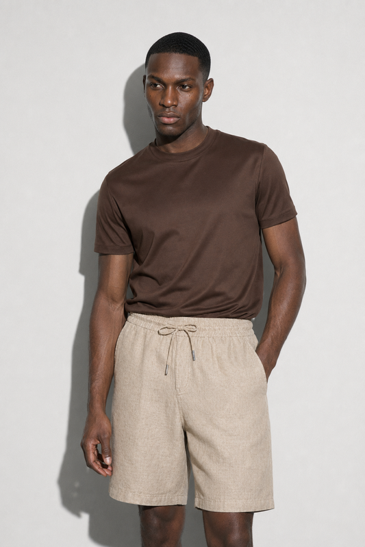 Linen shorts · Beige