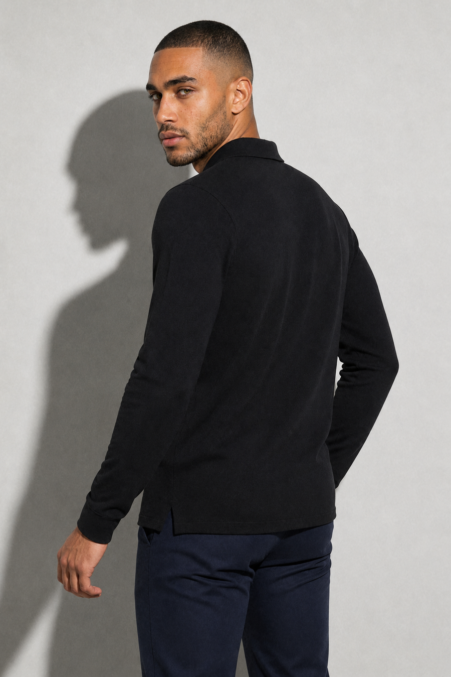 Camisa de punto · Negro — Vista 4
