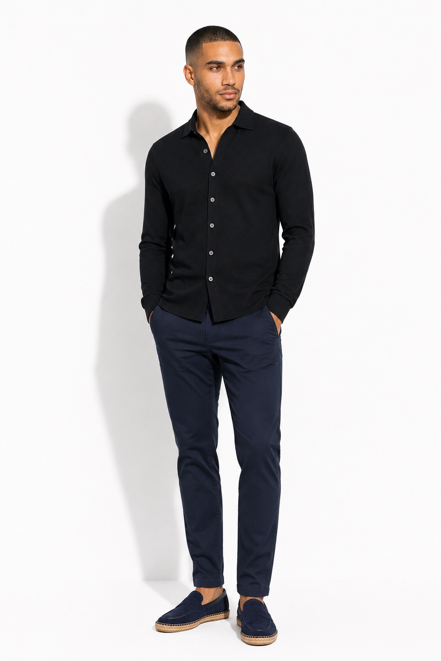 Camisa de punto · Negro — Vista 5