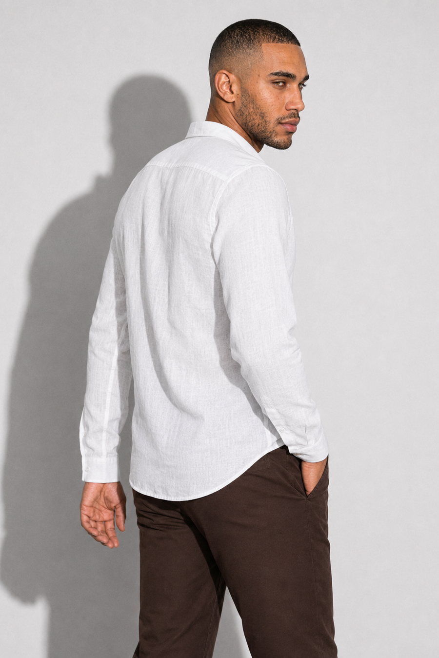 Linen shirt · White — View 4