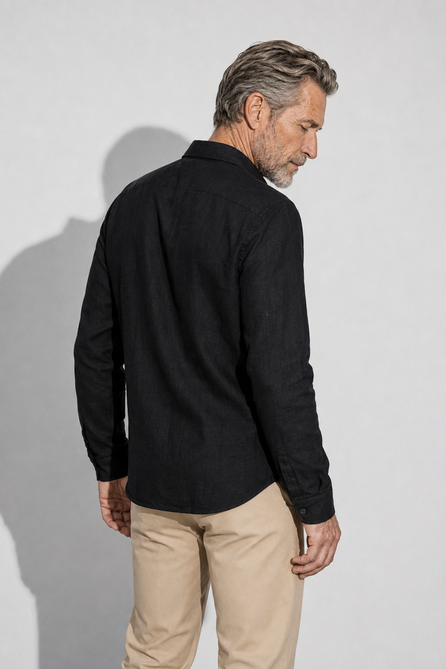 Camicia di lino · Nero — Vista 4