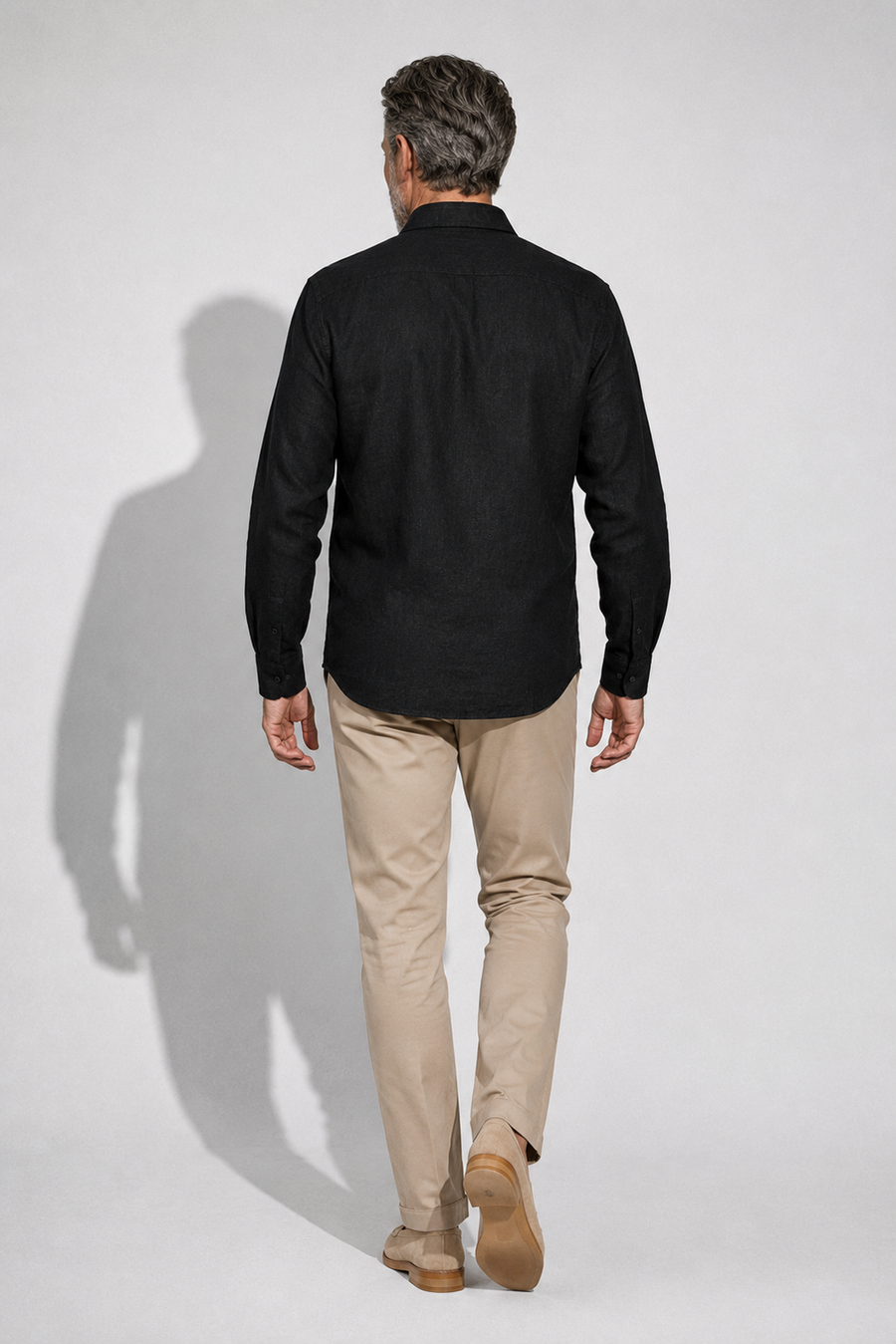Camicia di lino · Nero — Vista 5