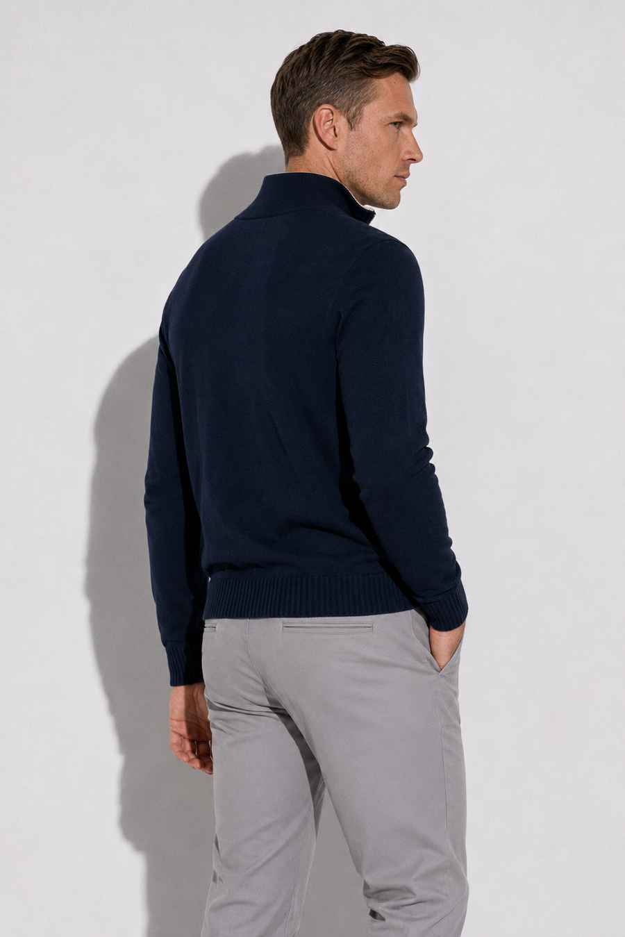 Cárdigan con cremallera · Azul marino — Vista 4