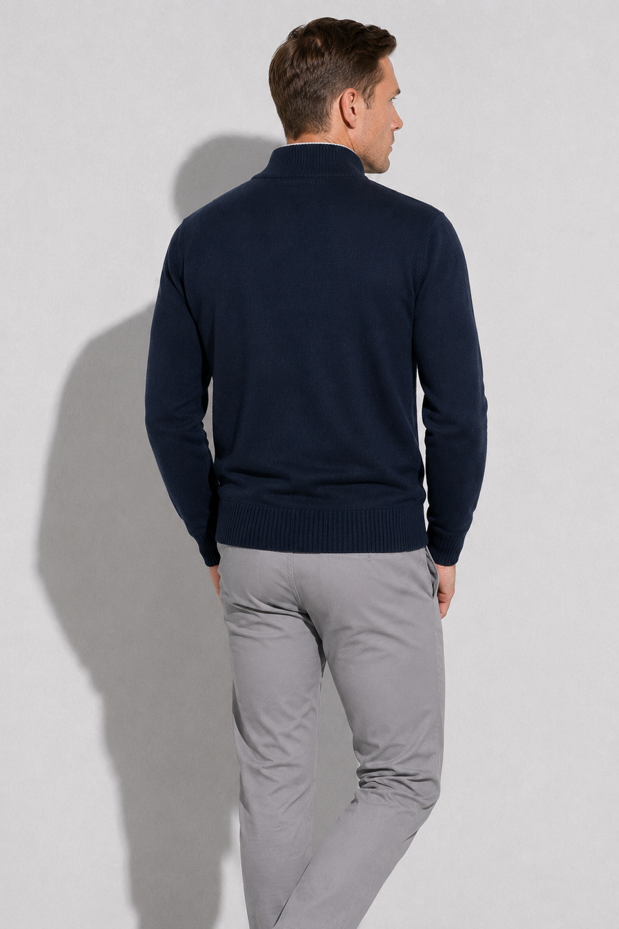 Cárdigan con cremallera · Azul marino — Vista 5