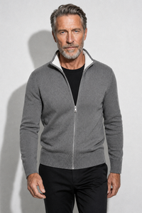 Zipped Cardigan · Grey