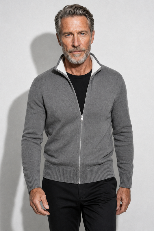 Cardigan zippé · Gris