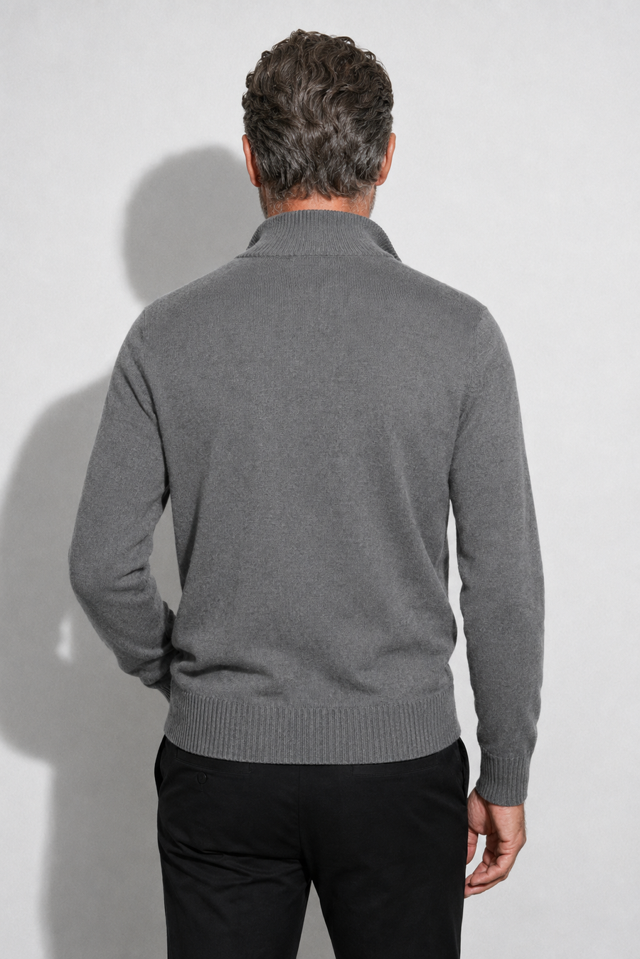 Cardigan con zip · Grigio — Vista 5