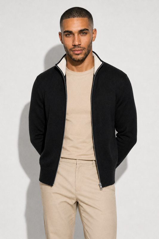 Cardigan zippé · Noir