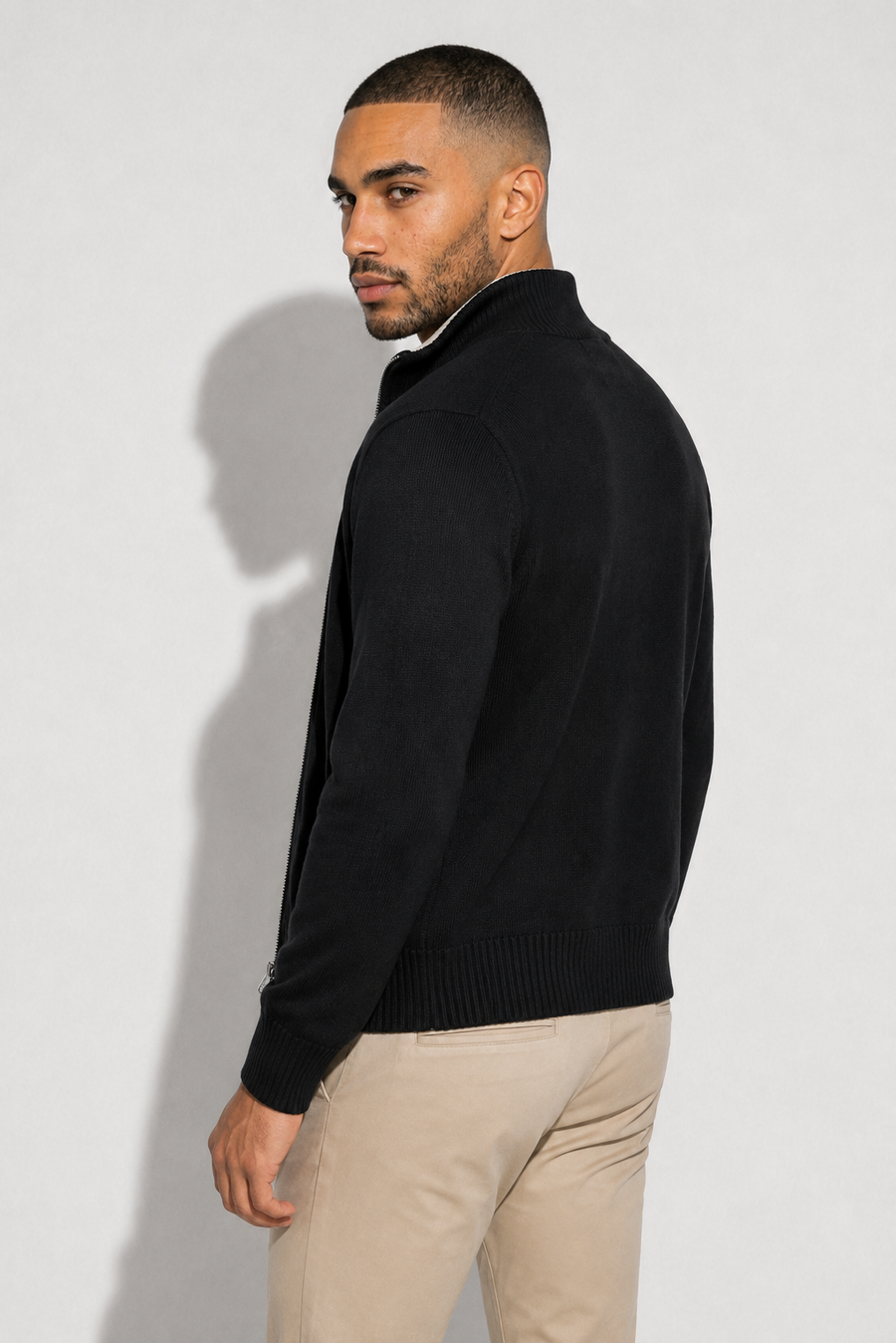 Zip-Cardigan · Schwarz — Ansicht 4