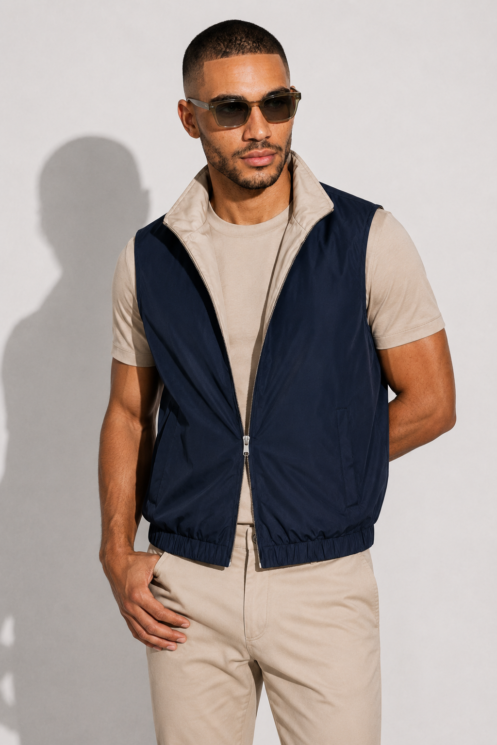 Bodywarmer réversible léger · Marine