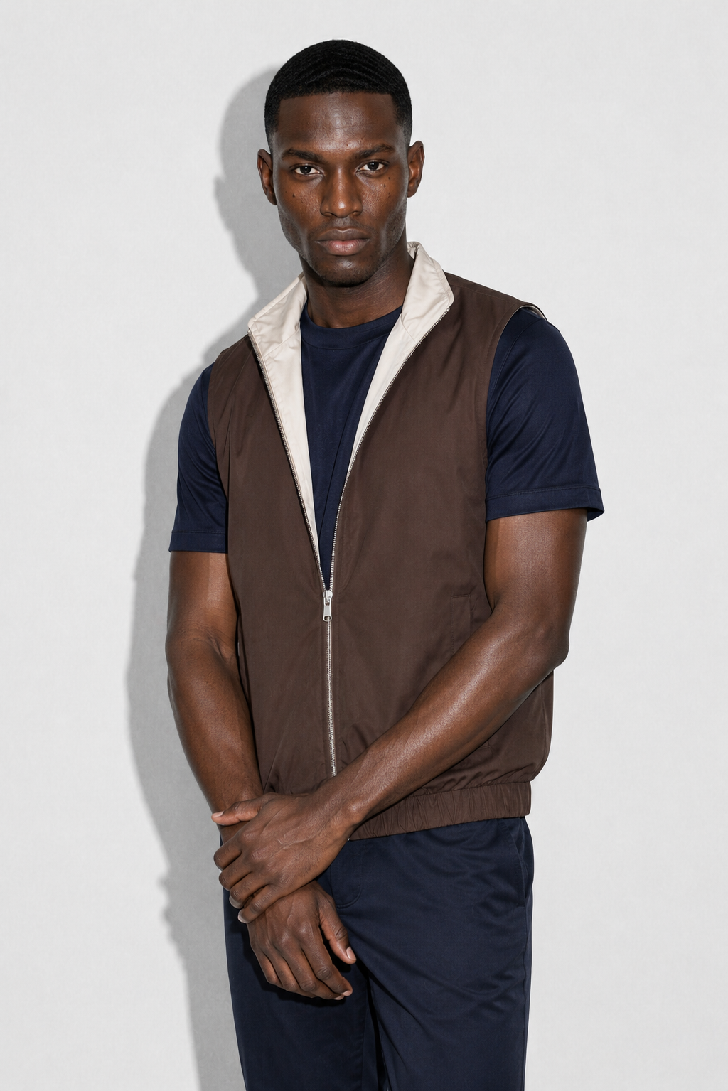 Bodywarmer réversible léger · Marron