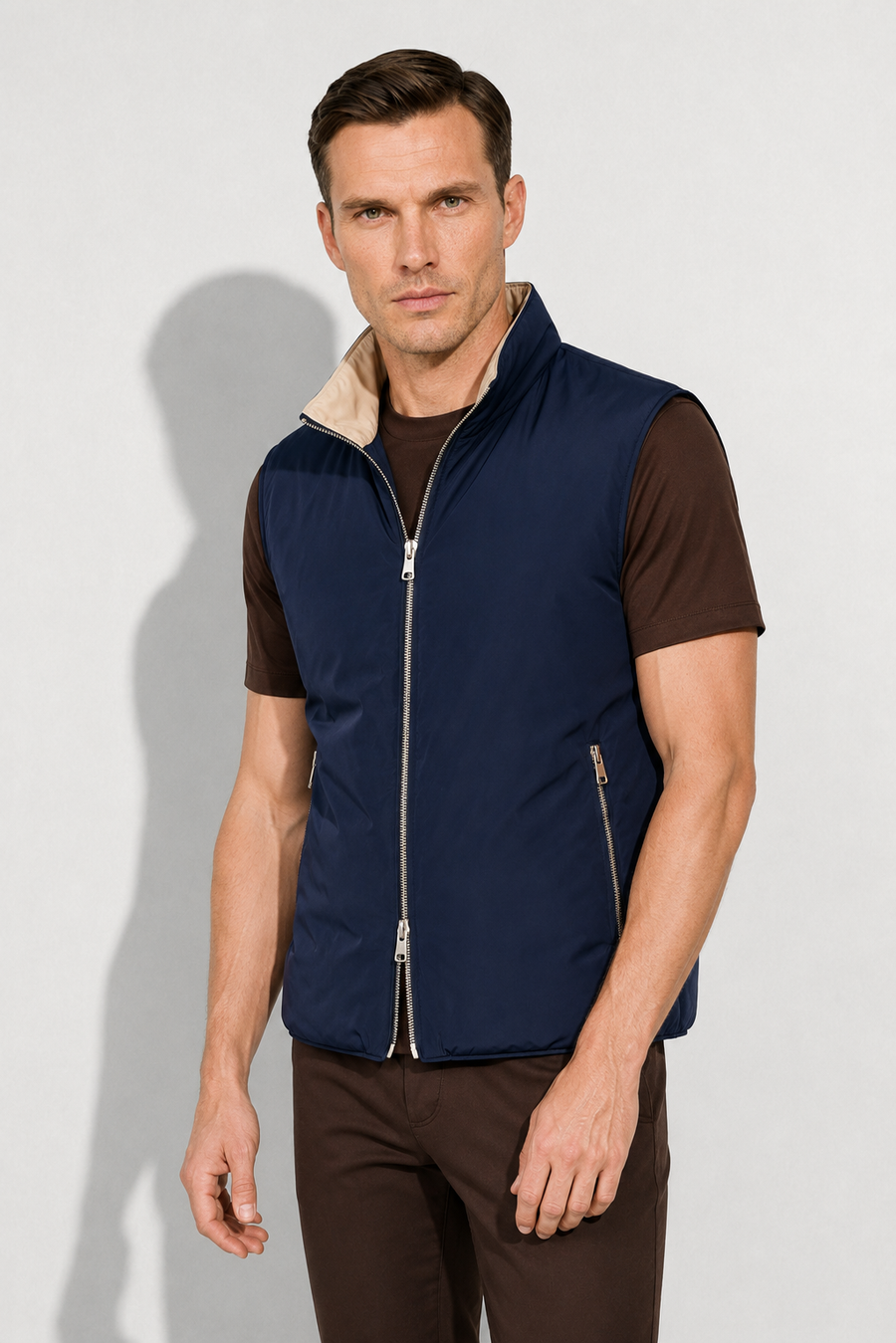 Chaleco acolchado reversible · Azul marino — Vista 3