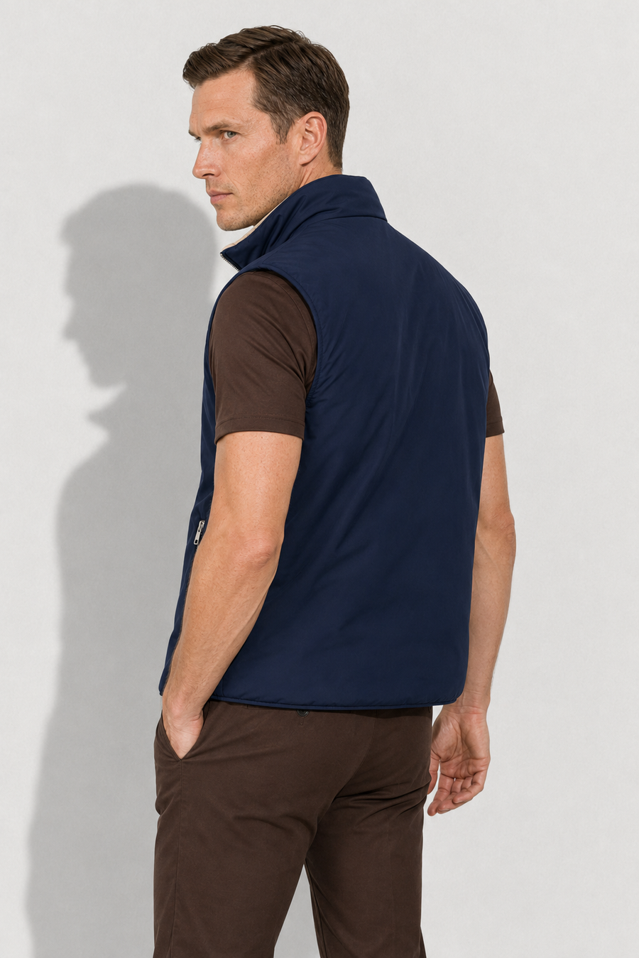 Chaleco acolchado reversible · Azul marino — Vista 4