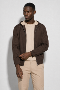 Hooded windbreaker · Brown