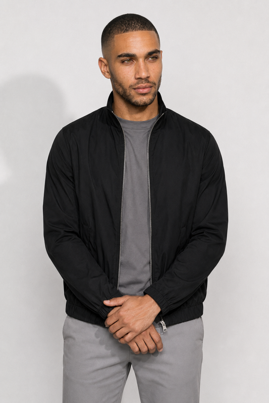 Stretch twill jacket · Black