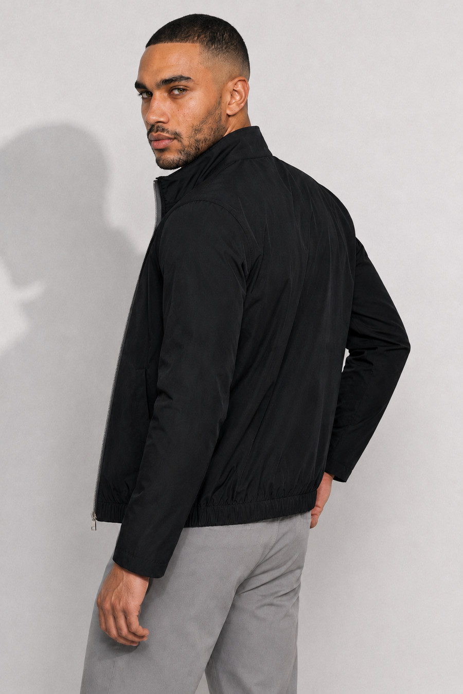 Stretch twill jas · Zwart — Weergave 3