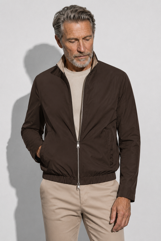 Stretch twill jacket · Brown