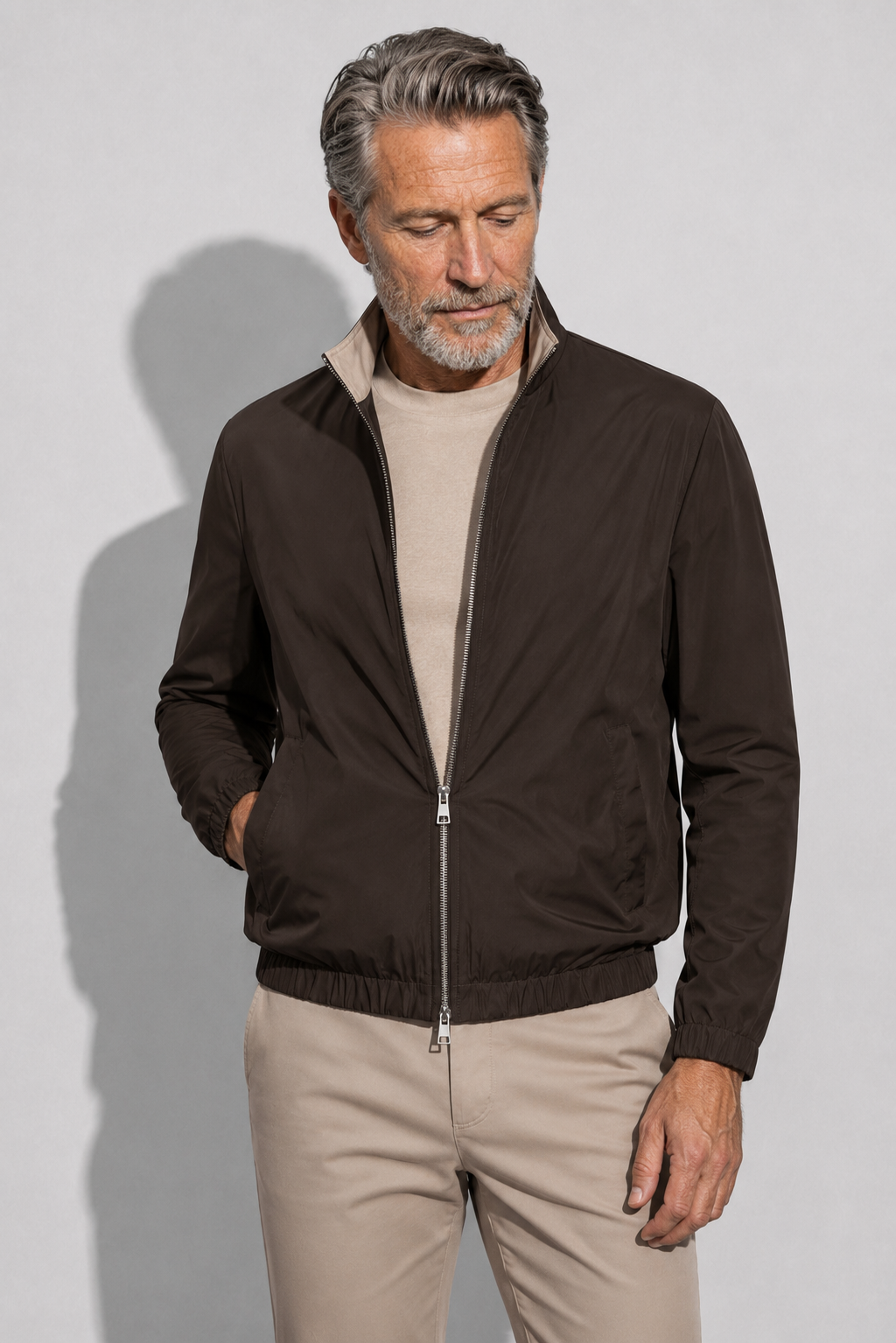Veste twill stretch · Marron
