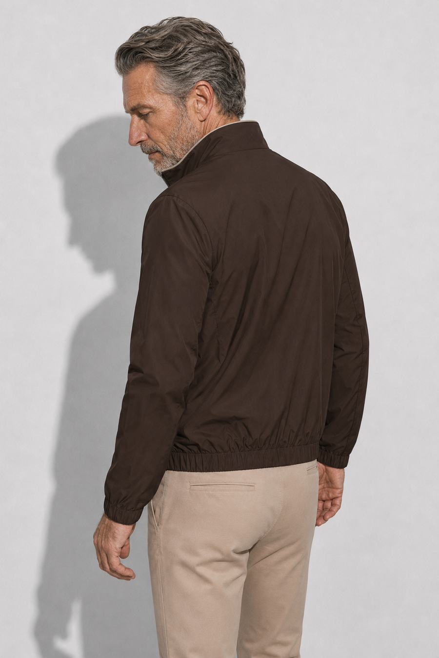 Veste twill stretch · Marron — Vue 3