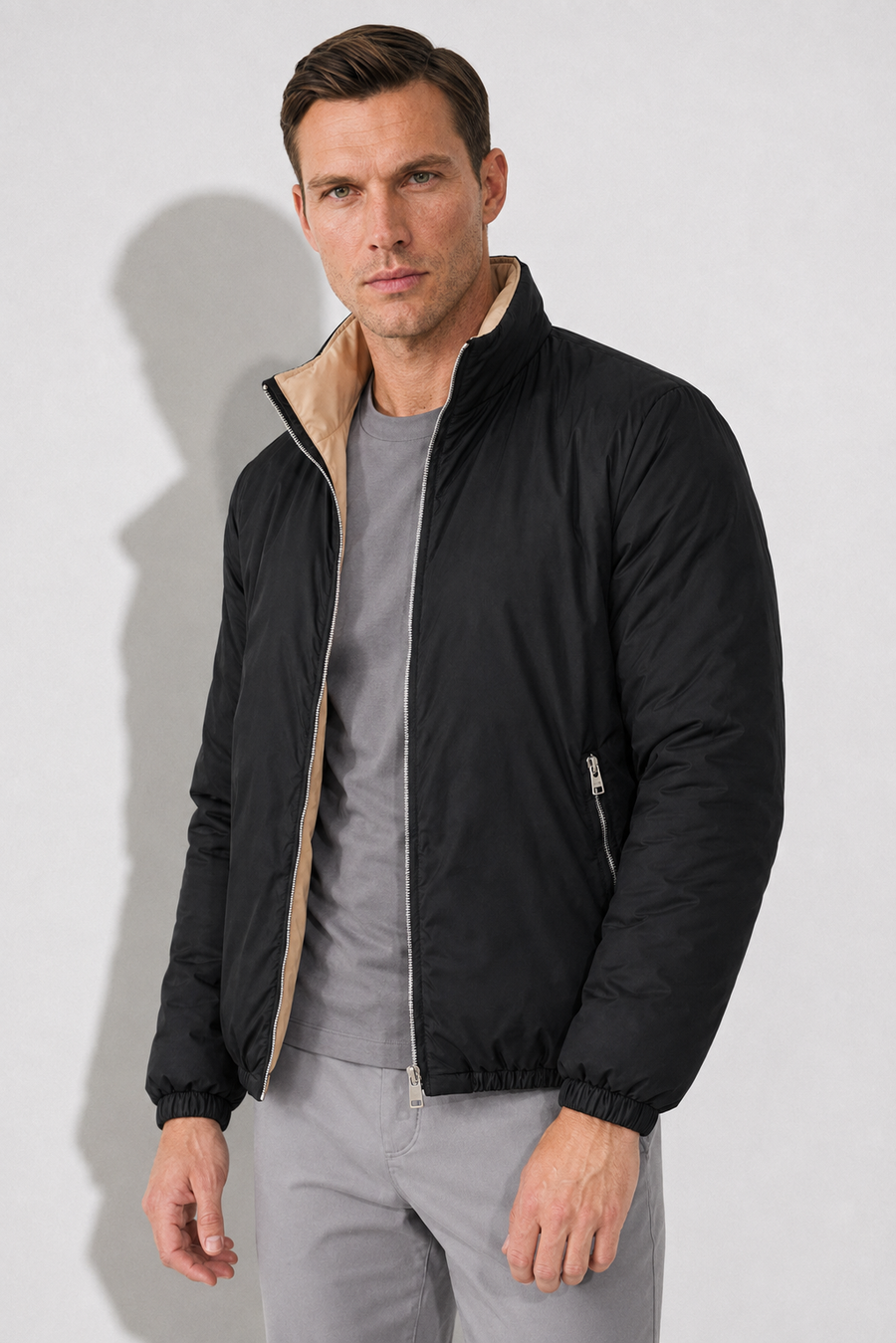 Wendbare Steppjacke · Schwarz — Ansicht 3