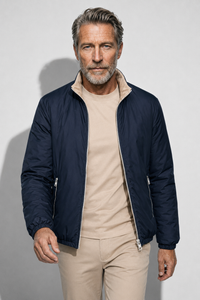 Reversible puffer jacket · Navy